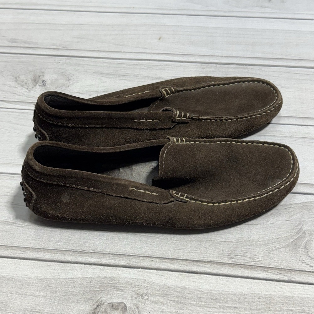 Tod's Driving Loafers Mens 7.5 Brown Suede Shoes Slip On Moccasins Casual